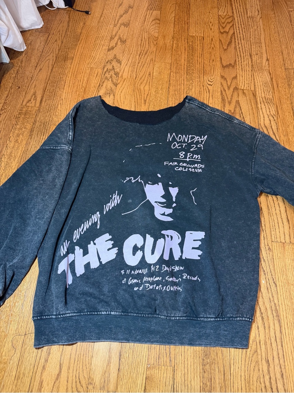 The Cure Graphic Sweatshirt - Black with Lilac Print